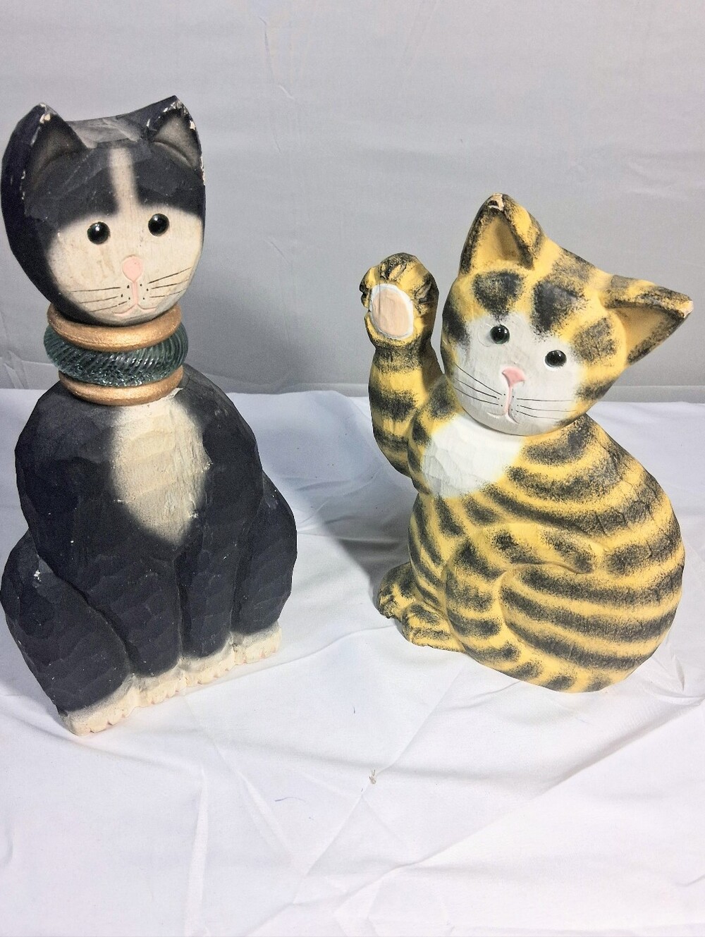 James Haddon Folk Art Hand Painted Cottagecore/Farmhouse/Garden Wooden Figurines